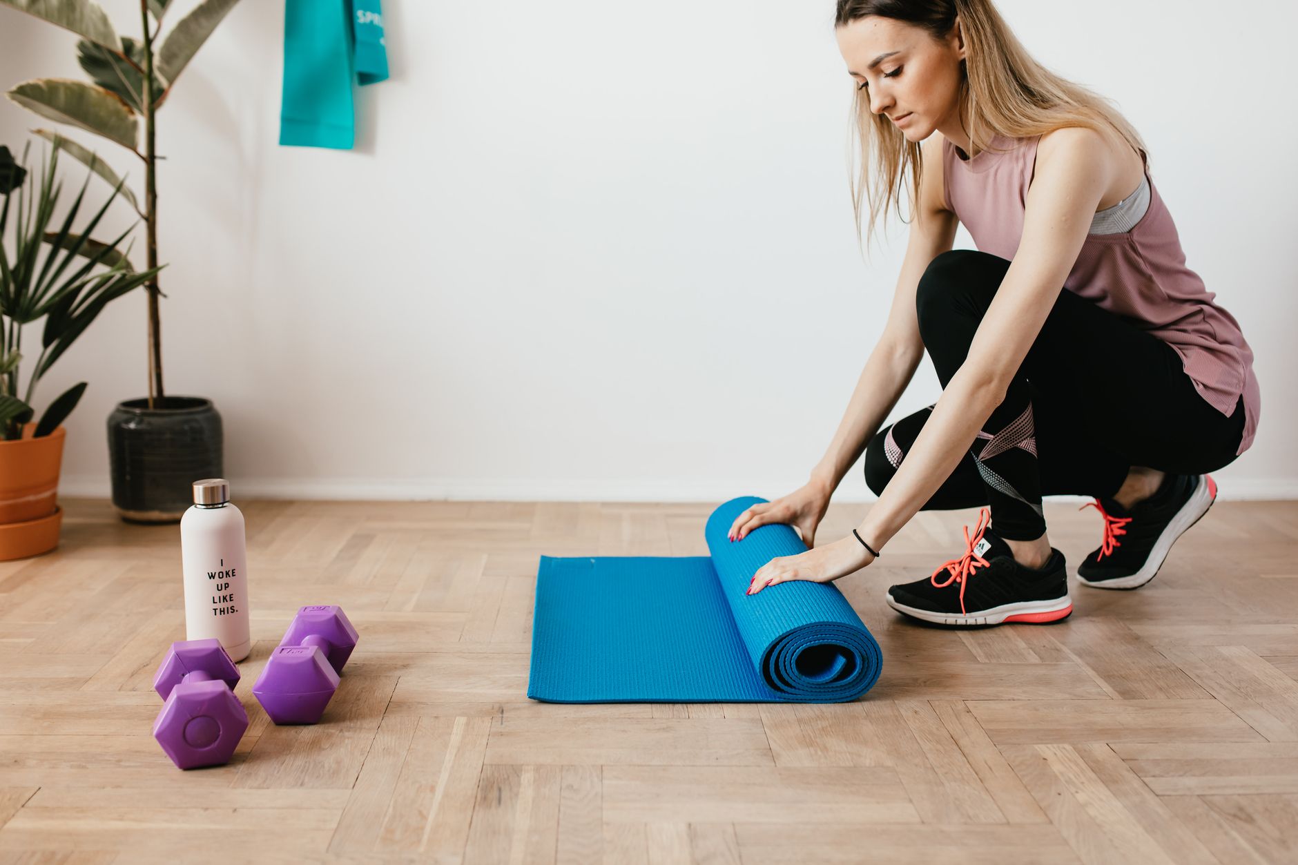 Helles Wohnzimmer, Yogamatte